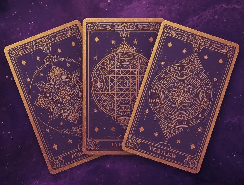 Cartas de tarot sobre un paño oscuro
